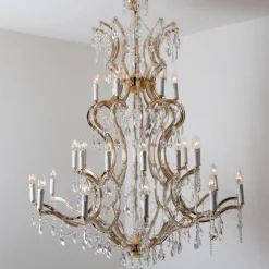 Sale Pamono Maria Theresa Gold-Plated Swarovski Chandelier, 1950