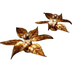 Sale Pamono Massive Flower Wall Lights, Belgium, 1970, Set of 2