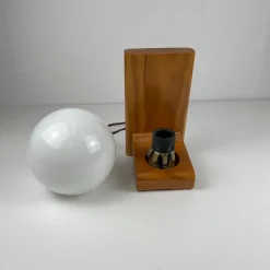 Hot Pamono MCM Wood and Glass Wall Sconce, 1950s