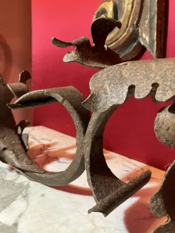 Sale Pamono Medieval Iron Torch Wall Sconce, Tuscany, Italy, 13th Century