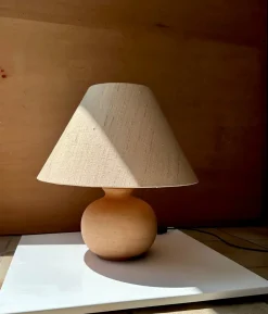 Best Pamono Mediterranean Style Terracotta Table Lamps with Wild Silk Lampshades, Italy, 1970s, Set of 2