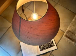 Best Pamono Mediterranean Style Terracotta Table Lamps with Wild Silk Lampshades, Italy, 1970s, Set of 2