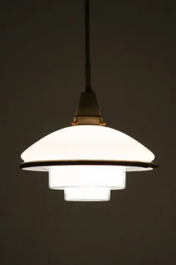 Hot Pamono Megaphos Hanging Lamp in Nickel Plated Metal by C.F. Otto Müller, 1932