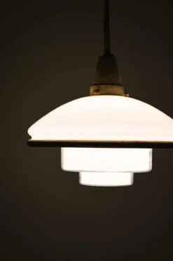 Hot Pamono Megaphos Hanging Lamp in Nickel Plated Metal by C.F. Otto Müller, 1932