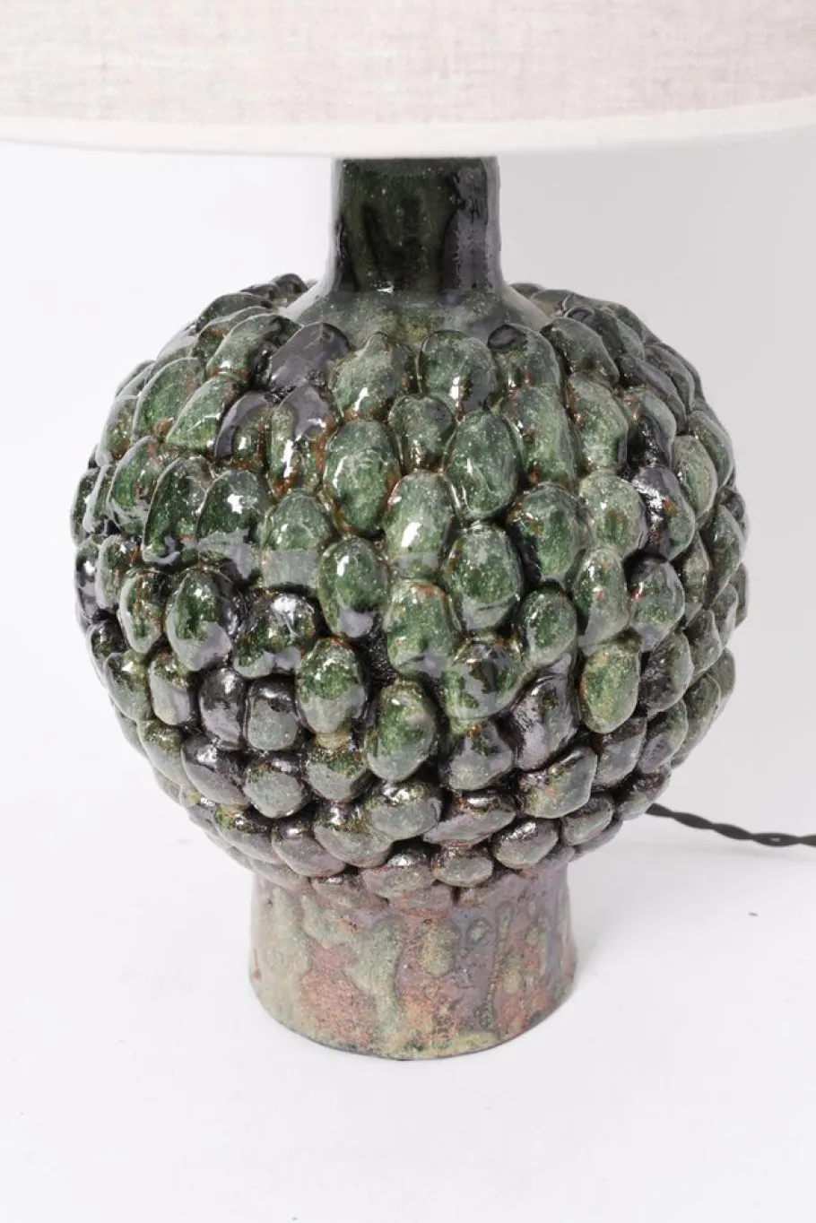 Discount Pamono Melides Green and Black Terracota Lamp by Barracuda Interiors