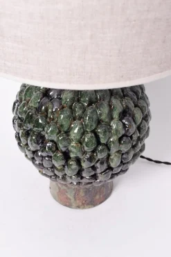 Discount Pamono Melides Green and Black Terracota Lamp by Barracuda Interiors