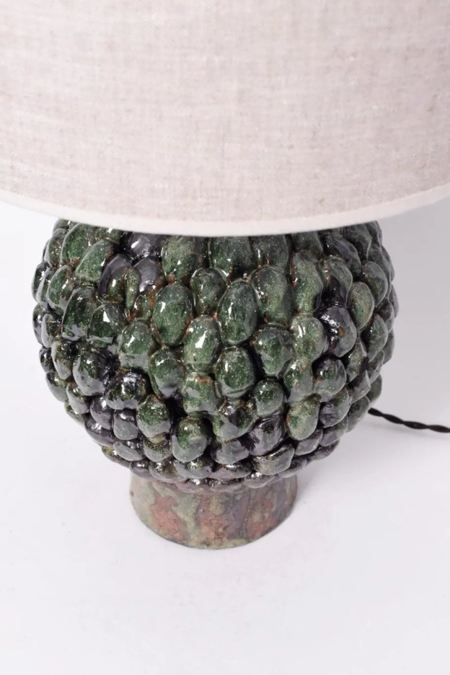 Discount Pamono Melides Green and Black Terracota Lamp by Barracuda Interiors