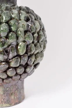 Discount Pamono Melides Green and Black Terracota Lamp by Barracuda Interiors