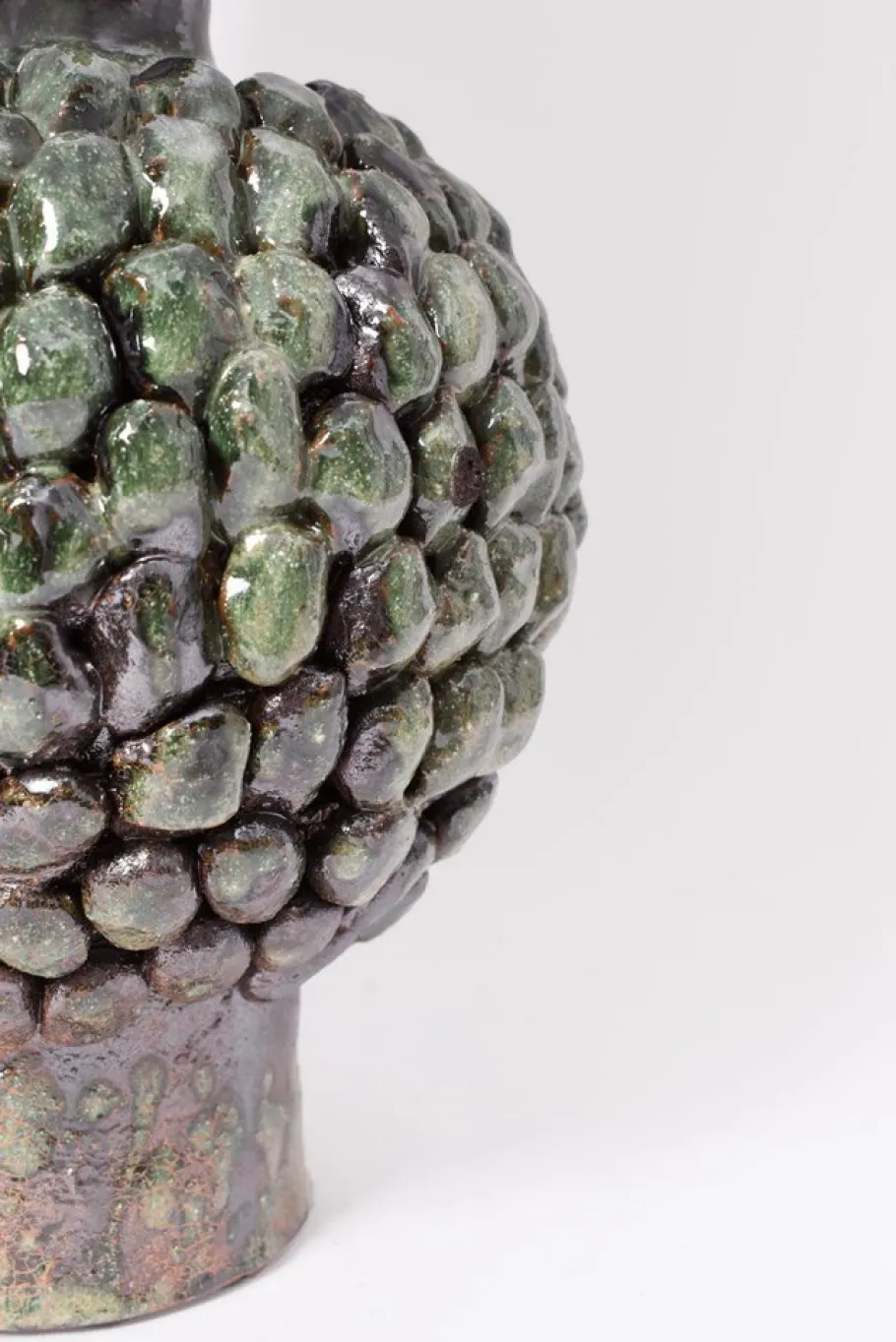 Discount Pamono Melides Green and Black Terracota Lamp by Barracuda Interiors