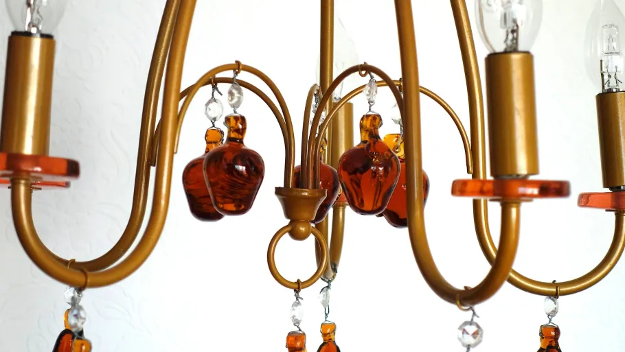 Clearance Pamono Metal and Murano Glass Fruit Chandelier from Momo Lindau Bodensee, 1970s