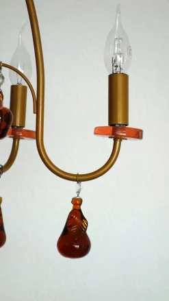 Clearance Pamono Metal and Murano Glass Fruit Chandelier from Momo Lindau Bodensee, 1970s