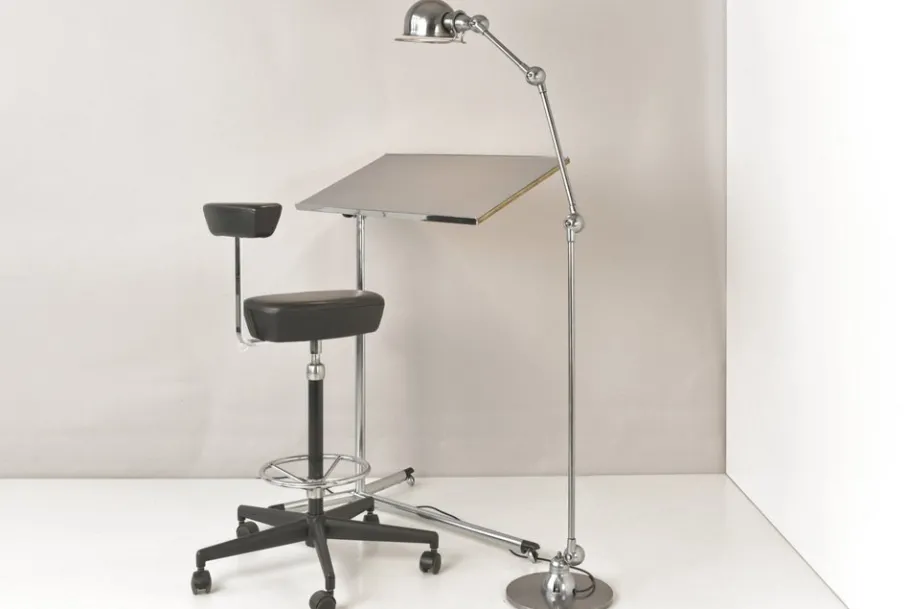 Discount Pamono Metal Floor Lamp by Jean-Louis Domecq for Jieldé, France, 1952