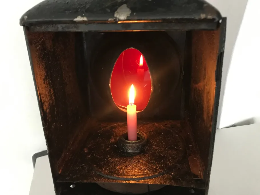 Sale Pamono Metal Railway Lantern Candle Lamp, 1920s