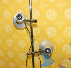 Outlet Pamono Metallic Silver Floor Lamp from SLZ Swisslamps International, 1970s