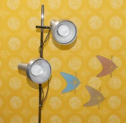 Outlet Pamono Metallic Silver Floor Lamp from SLZ Swisslamps International, 1970s