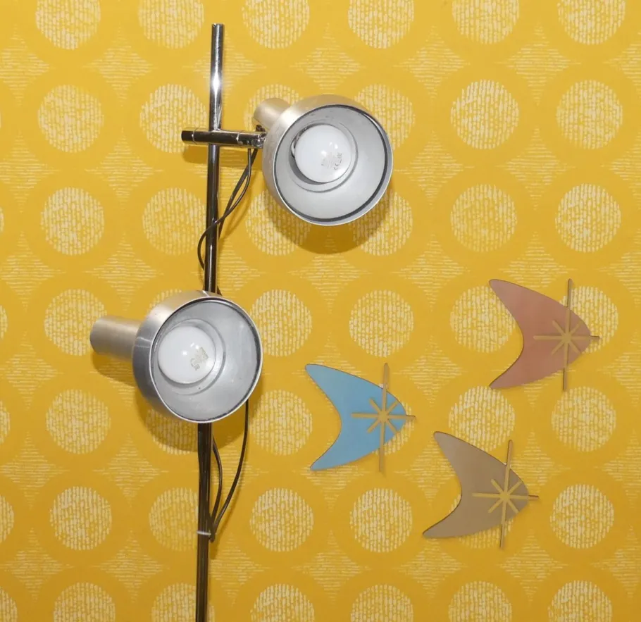 Outlet Pamono Metallic Silver Floor Lamp from SLZ Swisslamps International, 1970s