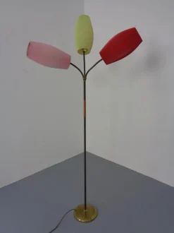 Sale Pamono Mid-Century Adjustable Floor Lamp with Three Lanterns, 1950s