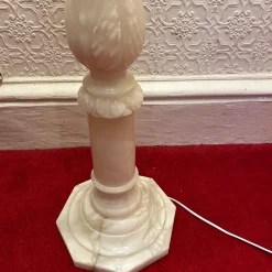 Best Pamono Mid-Century Alabaster Carved Floor Lamp, 1970s