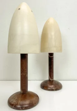Discount Pamono Mid-Century Alabaster Mushroom Pegasam Table Lamp, Spain, 1970s, Set of 2