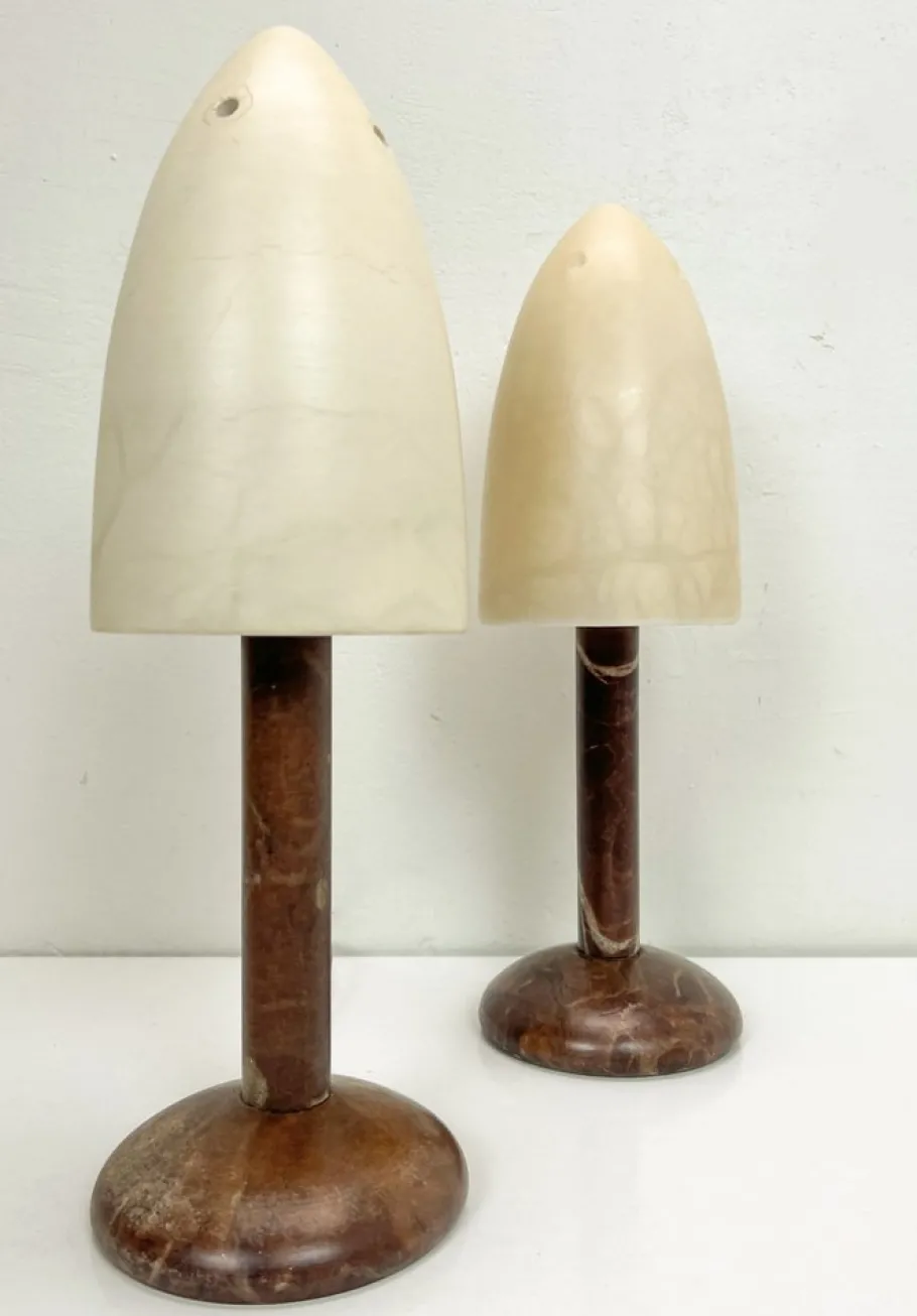 Discount Pamono Mid-Century Alabaster Mushroom Pegasam Table Lamp, Spain, 1970s, Set of 2