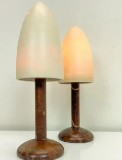 Discount Pamono Mid-Century Alabaster Mushroom Pegasam Table Lamp, Spain, 1970s, Set of 2