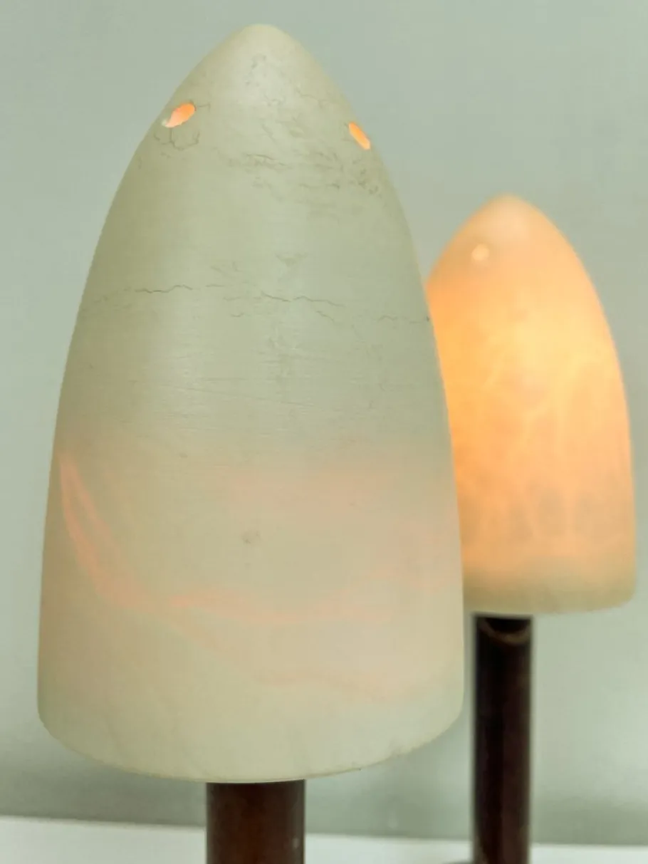 Discount Pamono Mid-Century Alabaster Mushroom Pegasam Table Lamp, Spain, 1970s, Set of 2