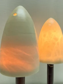 Discount Pamono Mid-Century Alabaster Mushroom Pegasam Table Lamp, Spain, 1970s, Set of 2