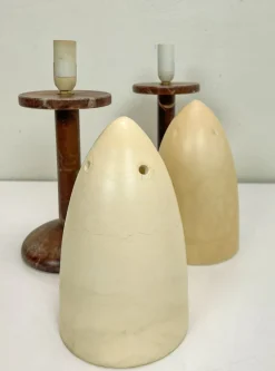 Discount Pamono Mid-Century Alabaster Mushroom Pegasam Table Lamp, Spain, 1970s, Set of 2