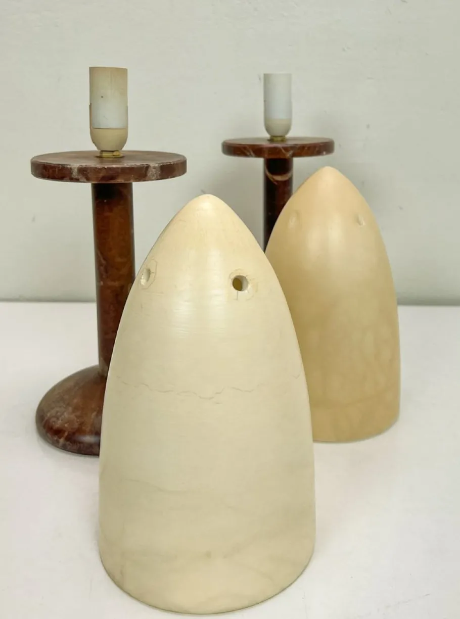 Discount Pamono Mid-Century Alabaster Mushroom Pegasam Table Lamp, Spain, 1970s, Set of 2