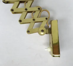 Clearance Pamono Mid-Century Aluminum and Brass Scissor Lamps, 1950s, Set of 2