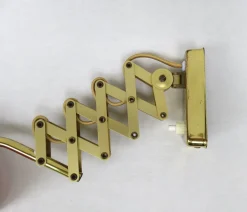 Clearance Pamono Mid-Century Aluminum and Brass Scissor Lamps, 1950s, Set of 2