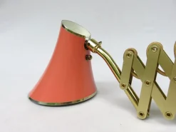 Clearance Pamono Mid-Century Aluminum and Brass Scissor Lamps, 1950s, Set of 2