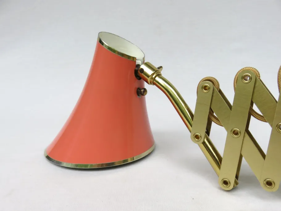 Clearance Pamono Mid-Century Aluminum and Brass Scissor Lamps, 1950s, Set of 2