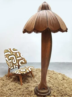 Sale Pamono Mid-Century Art-Deco Wooden Airplane Propeller Floor Lamp, 1940s