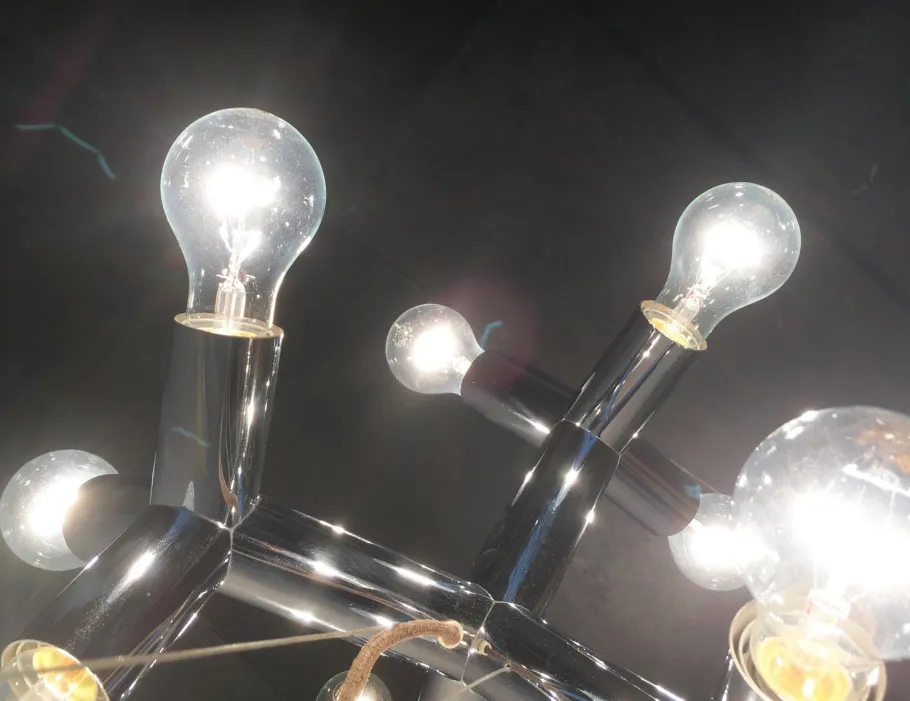 New Pamono Mid-Century Austrian Space Age Atomic 12 HL Pendant Lamp from J.T. Kalmar, 1960s