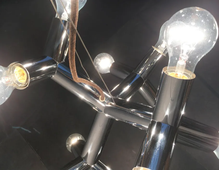 New Pamono Mid-Century Austrian Space Age Atomic 12 HL Pendant Lamp from J.T. Kalmar, 1960s