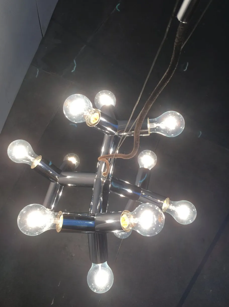 New Pamono Mid-Century Austrian Space Age Atomic 12 HL Pendant Lamp from J.T. Kalmar, 1960s