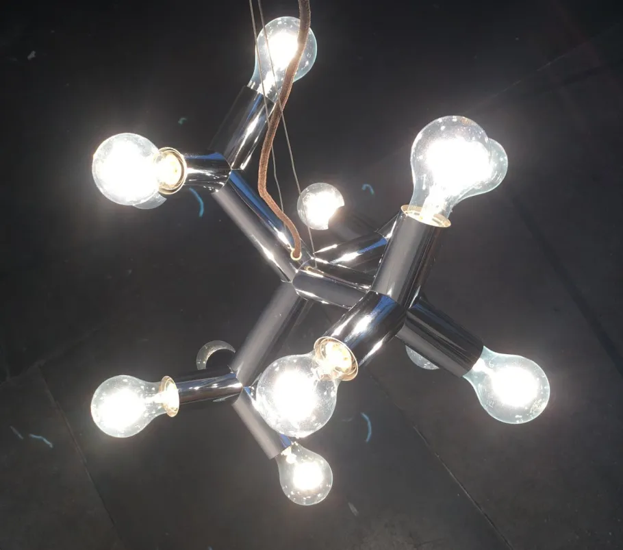 New Pamono Mid-Century Austrian Space Age Atomic 12 HL Pendant Lamp from J.T. Kalmar, 1960s