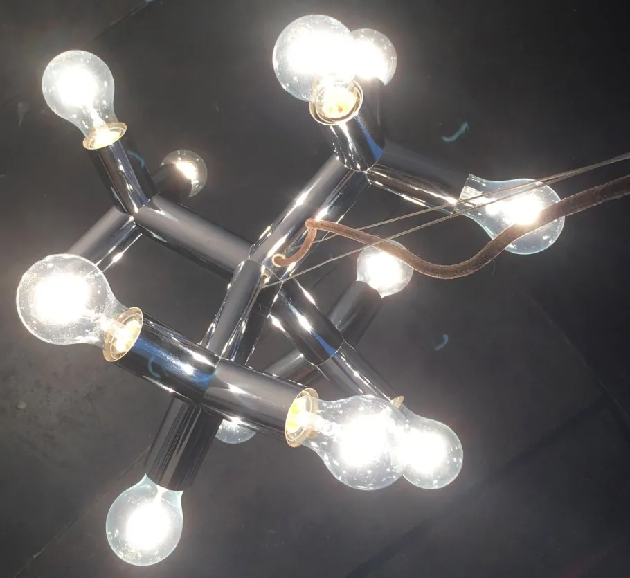 New Pamono Mid-Century Austrian Space Age Atomic 12 HL Pendant Lamp from J.T. Kalmar, 1960s