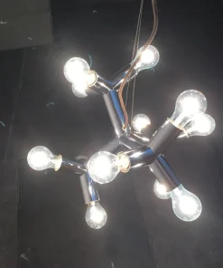 New Pamono Mid-Century Austrian Space Age Atomic 12 HL Pendant Lamp from J.T. Kalmar, 1960s