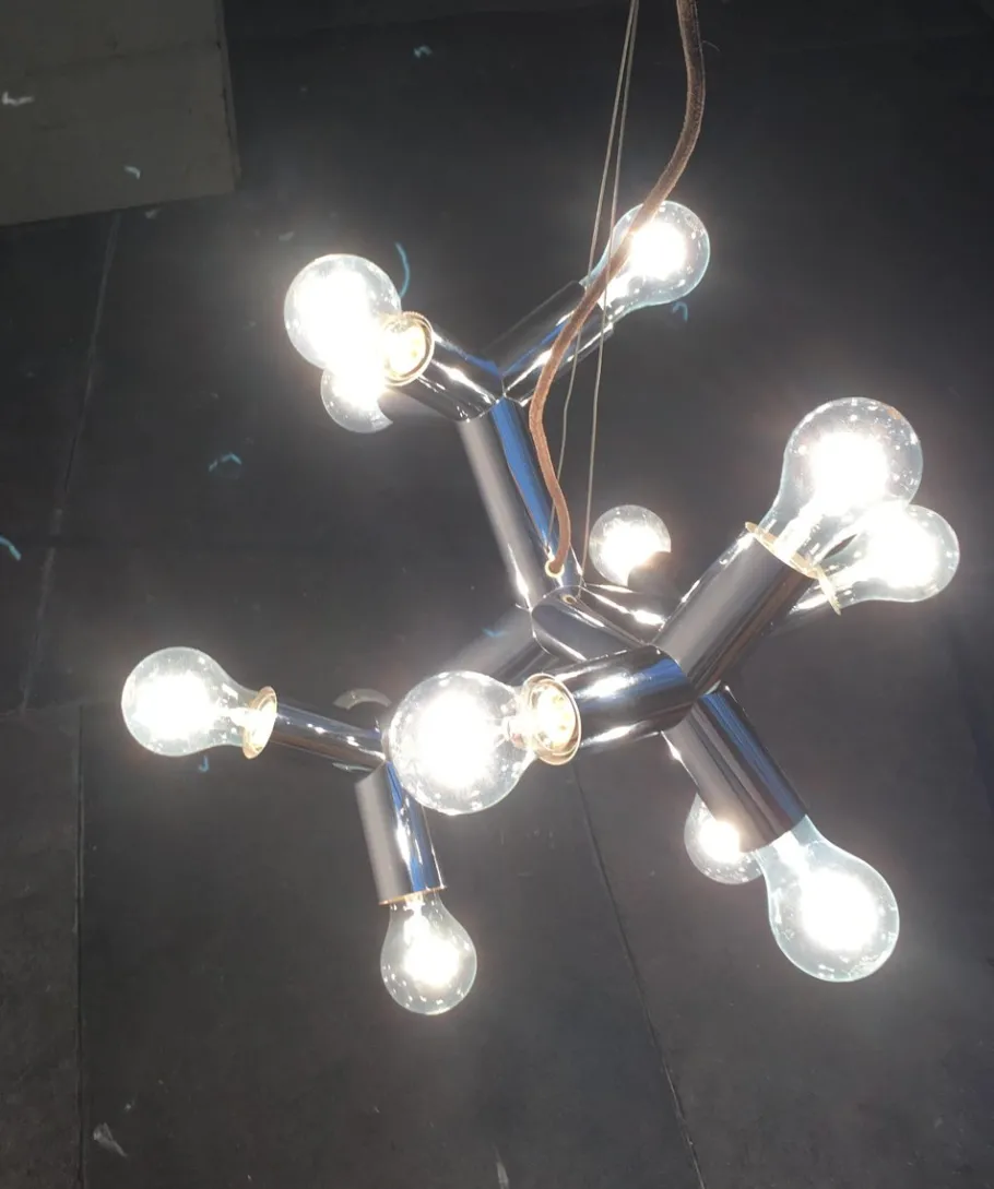 New Pamono Mid-Century Austrian Space Age Atomic 12 HL Pendant Lamp from J.T. Kalmar, 1960s