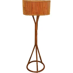 Hot Pamono Mid-Century Bamboo and Rattan Floor Lamp, Italy, 1960s