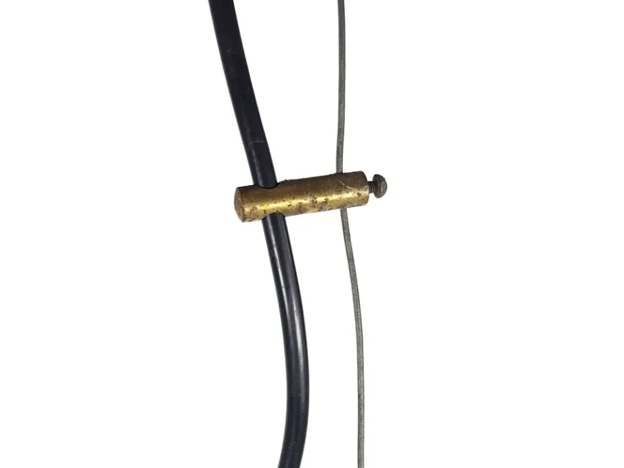 Best Pamono Mid-Century Black Aluminum Azucena Pendant Lamp with Brass & Molded Glass Shade, 1950s