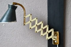 Discount Pamono Mid-Century Black and Gold Accordion Wall Lamp, France, 1950s