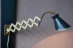 Discount Pamono Mid-Century Black and Gold Accordion Wall Lamp, France, 1950s