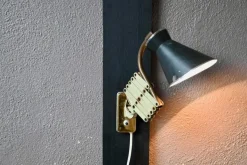 Discount Pamono Mid-Century Black and Gold Accordion Wall Lamp, France, 1950s