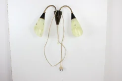 Best Pamono Mid-Century Brass & Glass Wall Lamp, 1960s