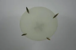 Clearance Pamono Mid-Century Brass and Glass Flush Mount, Italy, 1960s