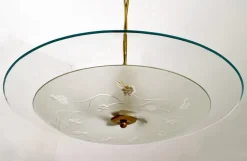 Discount Pamono Mid-Century Brass and Glass Church Chandelier by Pietro Chiesa for Fontana Arte, 1940s