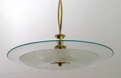 Discount Pamono Mid-Century Brass and Glass Church Chandelier by Pietro Chiesa for Fontana Arte, 1940s